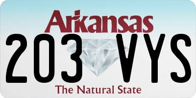 AR license plate 203VYS