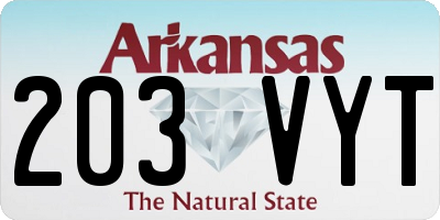 AR license plate 203VYT