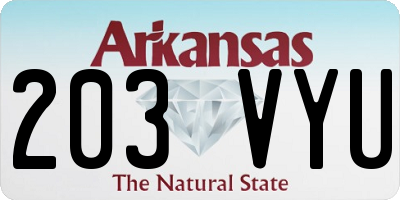 AR license plate 203VYU