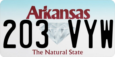 AR license plate 203VYW