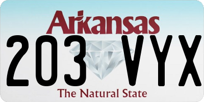 AR license plate 203VYX