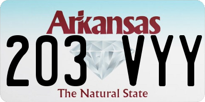 AR license plate 203VYY