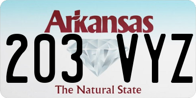 AR license plate 203VYZ