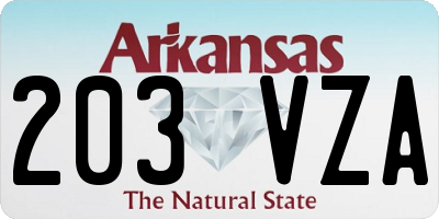 AR license plate 203VZA