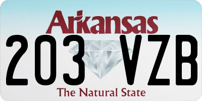AR license plate 203VZB