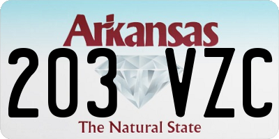 AR license plate 203VZC