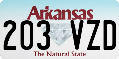 AR license plate 203VZD