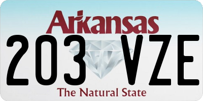 AR license plate 203VZE