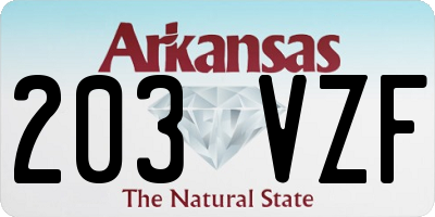 AR license plate 203VZF