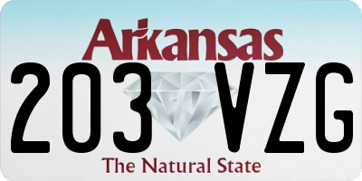 AR license plate 203VZG