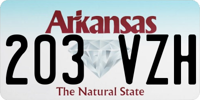 AR license plate 203VZH