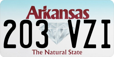 AR license plate 203VZI