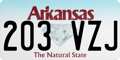 AR license plate 203VZJ