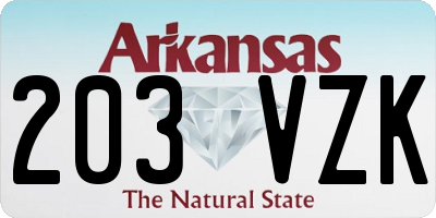 AR license plate 203VZK