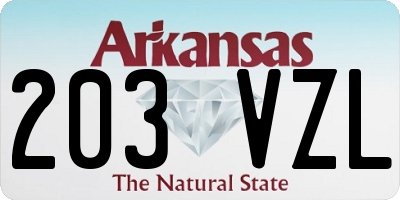 AR license plate 203VZL