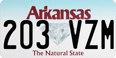 AR license plate 203VZM