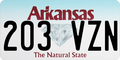 AR license plate 203VZN