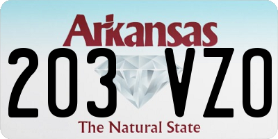 AR license plate 203VZO