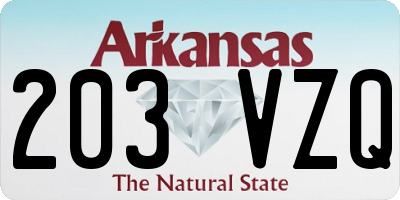 AR license plate 203VZQ