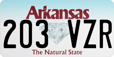 AR license plate 203VZR