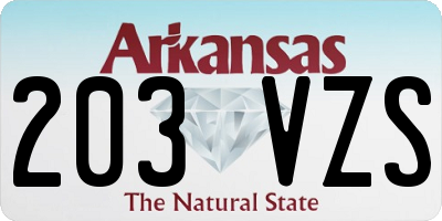 AR license plate 203VZS
