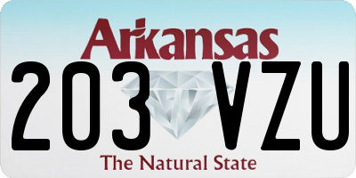 AR license plate 203VZU