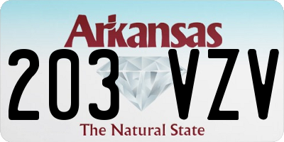 AR license plate 203VZV