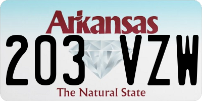 AR license plate 203VZW