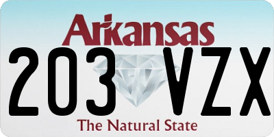 AR license plate 203VZX
