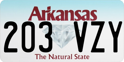 AR license plate 203VZY