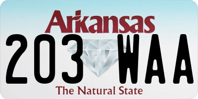 AR license plate 203WAA