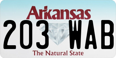 AR license plate 203WAB