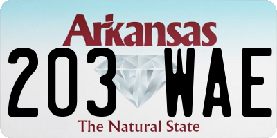 AR license plate 203WAE