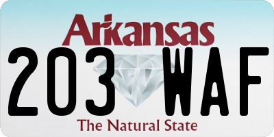 AR license plate 203WAF