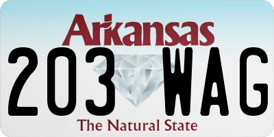 AR license plate 203WAG