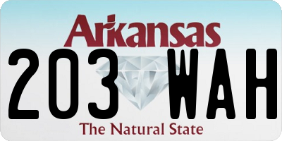 AR license plate 203WAH