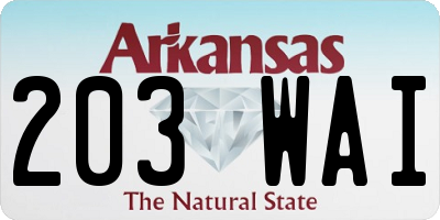 AR license plate 203WAI