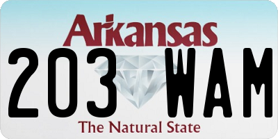 AR license plate 203WAM