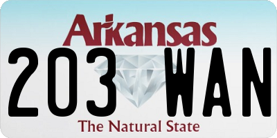 AR license plate 203WAN