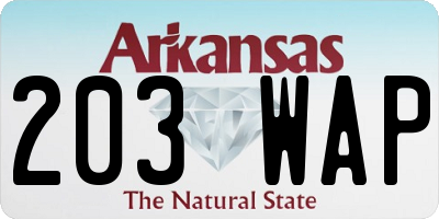 AR license plate 203WAP