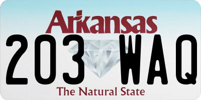 AR license plate 203WAQ
