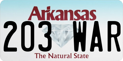 AR license plate 203WAR