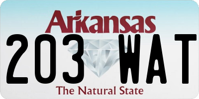 AR license plate 203WAT