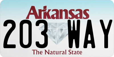 AR license plate 203WAY