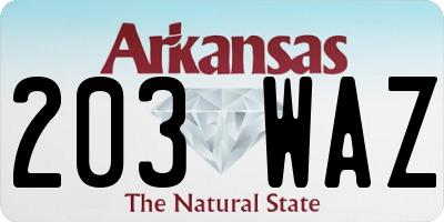 AR license plate 203WAZ