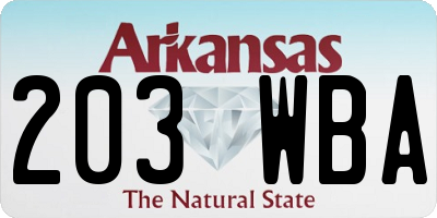 AR license plate 203WBA