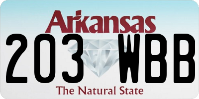 AR license plate 203WBB