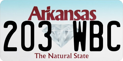 AR license plate 203WBC