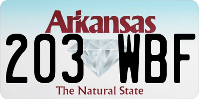 AR license plate 203WBF