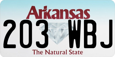 AR license plate 203WBJ